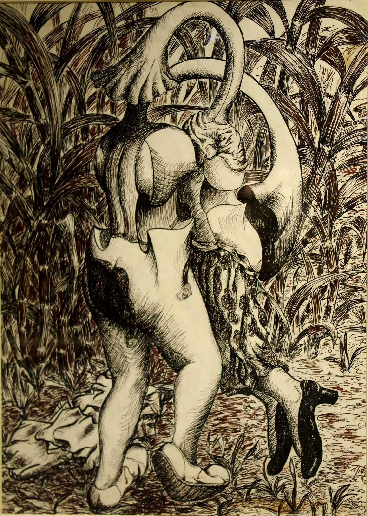 img-galeria-quote-Obra titulada “Escapados”, técnica de dibujo de tinta china sobre papel, dimensiones: 30 x 45 cms