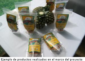 Piña deshidratada es parte de los productos se realizado en el marco del proyecto. Foto: Wilfredo Flores