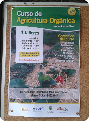 Afiche oficial del Curso de agricultura orgánica