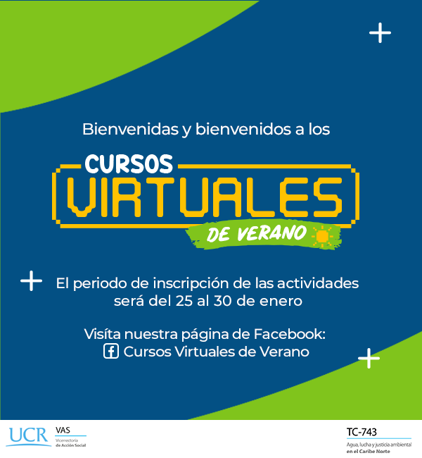 Afiche de los cursos virtuales de verano que se impartirán entre el 1 y el 20 de febrero 2021.