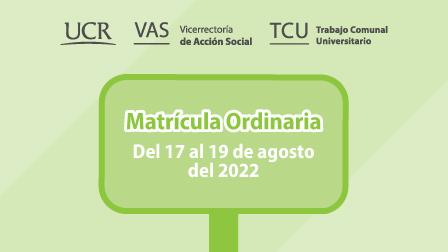 Matrícula ordinaria II Ciclo 2022 