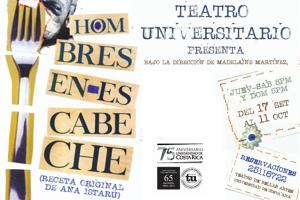 Afiche de la obra "Hombres en escabeche". En esta temporada, las funciones se realizarán los jueves, viernes y sábados a las 8:00 p.m. y los domingos a las 5:00 p.m. Afiche de la obra "Hombres en escabeche". En esta temporada, las funciones se realizarán los jueves, viernes y sábados a las 8:00 p.m. y los domingos a las 5:00 p.m.